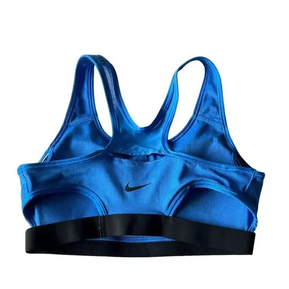 NIKE Women’s DRI-FIT Padded Medium Support Sports Bra, Blue 928983-100, Medium - Picture 7 of 10